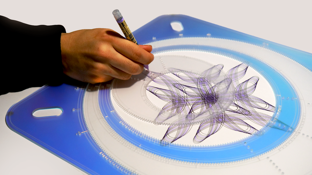 Big Professional Spirograph Drawing Toolset - PLANARC XL Spiral Maker