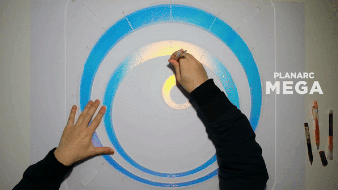 Giant Professional Spirograph Drawing Toolset - PLANARC MEGA Spiral Maker